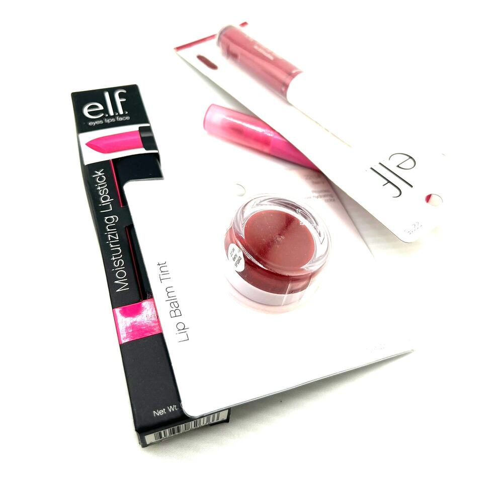 e.l.f set of 4  new Moisturizing Lipstick Lip Balm Tint Lip Gloss Lip Stain